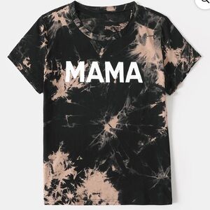 BRAND NEW Women’s Black and Tan Tie-Dye 'MAMA' T-Shirt